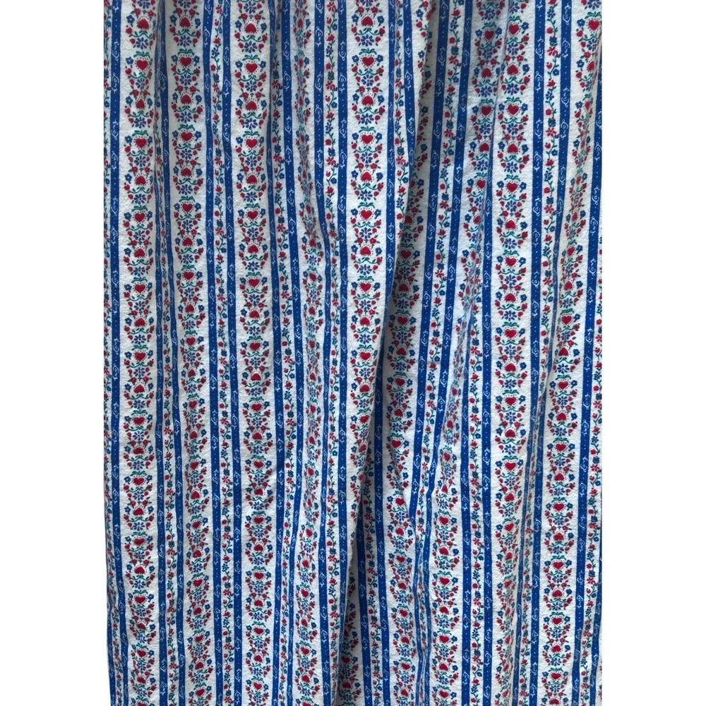Lanz of Salzburg Womens Cotton Flannel Nightgown Blue Red Floral Heart Stripe S - Picture 6 of 6